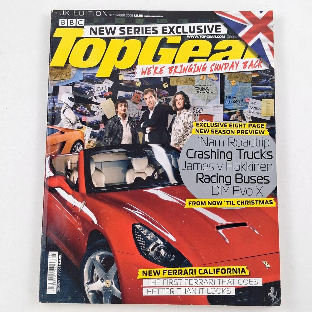 BBC Top Gear Magazine December 2008 New Ferrari California UK Edition Issue